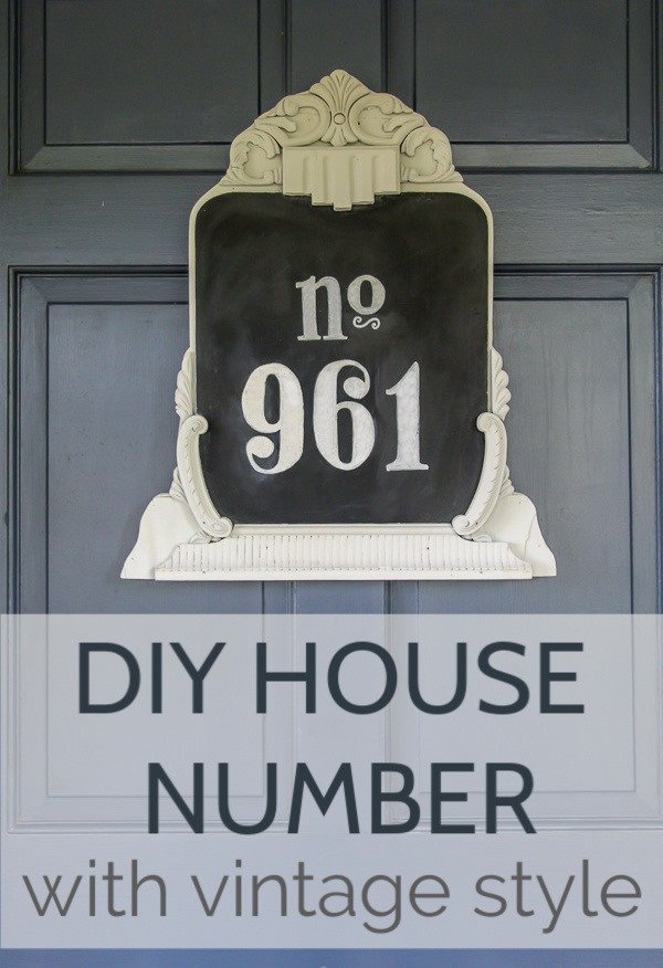 Make an easy DIY house number with tons of character. This charming upcycled house number is easy to make using a vintage mirror or frame.