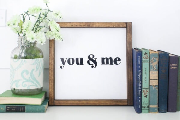 you and me wood sign tutorial