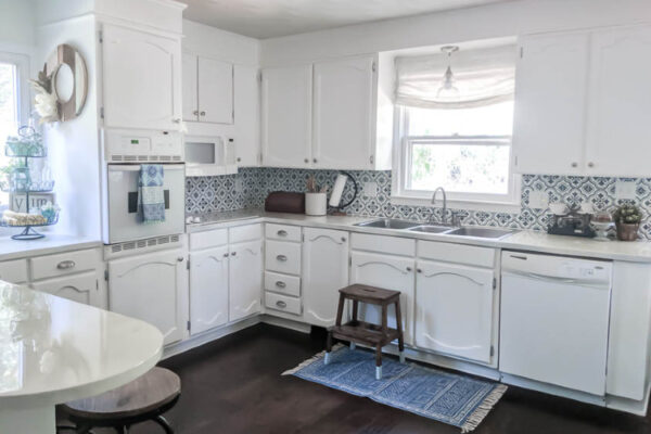 Bright White Kitchen Makeover on a Budget