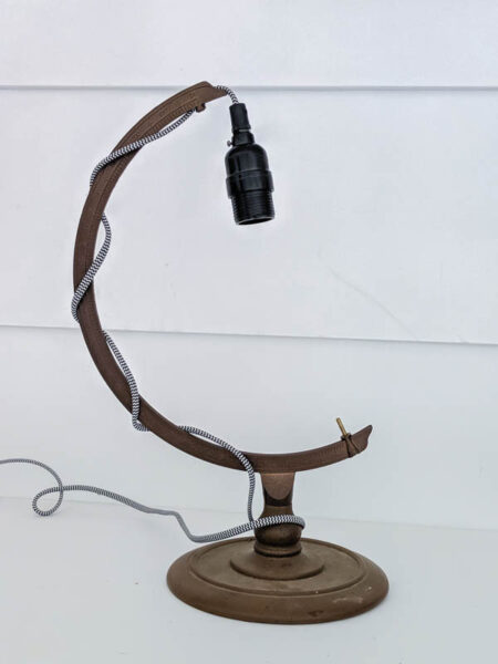 making a lamp from an old globe stand