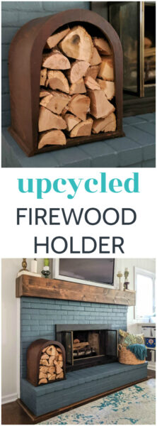 Repurposed firewood top holder
