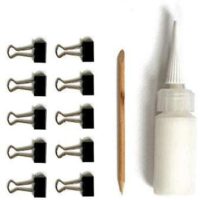 Lampshade Glue Kit - Includes Tacky Glue + 6 Binder Clips + Moulding Stick