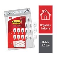 Command Wire Hooks, 16 hooks, 24 strips, White, Small, Easy to Open Packaging (GP067-16NA)