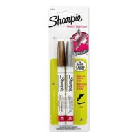 Sharpie Oil-Based Paint Markers, Fine Point, Assorted Metallic, 2 Count - Great for Rock Painting