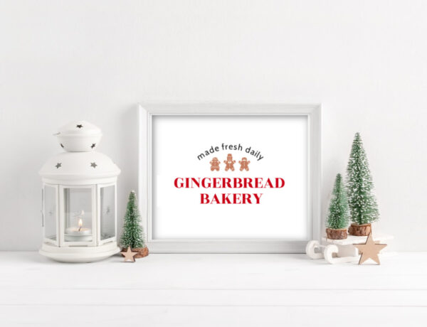 Framed Gingerbread Bakery Free Printable.