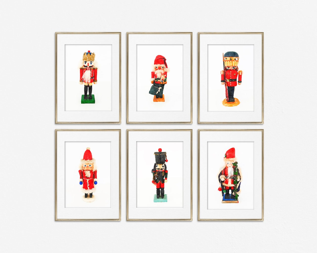 Gallery wall of 6 nutcrackers printables 