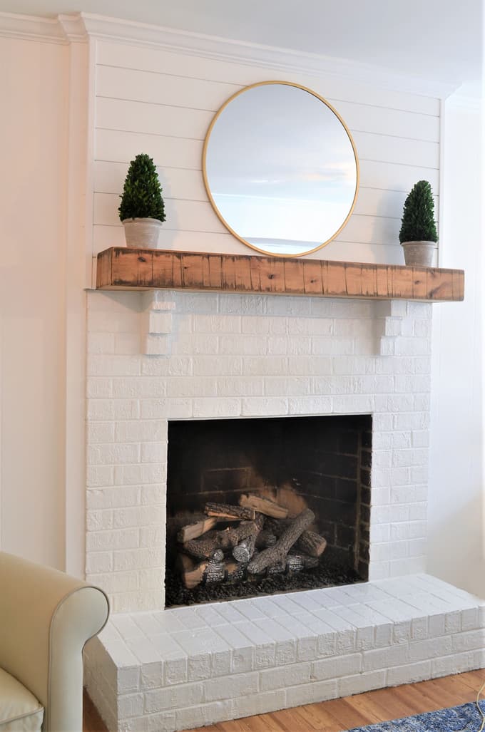 Beautiful Diy Brick Fireplace Makeovers, How To Reface A Fireplace With Shiplap