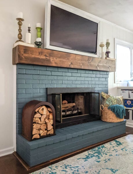 Paint Fireplace Same Color As Wall But Bottom Of Fireplace Same