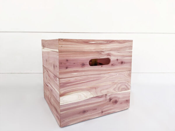 diy cedar plank wood storage box