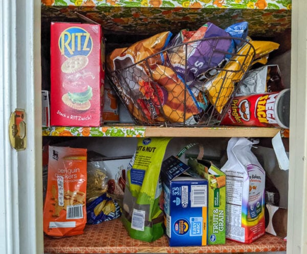 messy pantry before