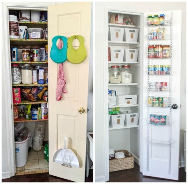 Small Pantry Makeover full of Inexpensive Organization