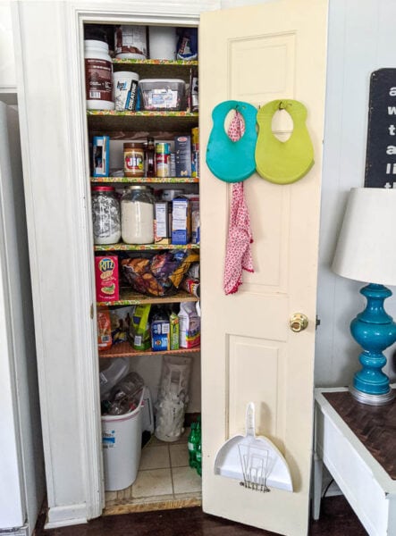 messy pantry closet before organization