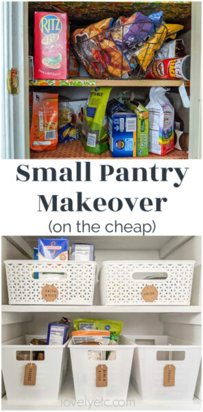 Small Pantry Makeover Full Of Inexpensive Organization Lovely Etc Small Pantry Makeover Full Of