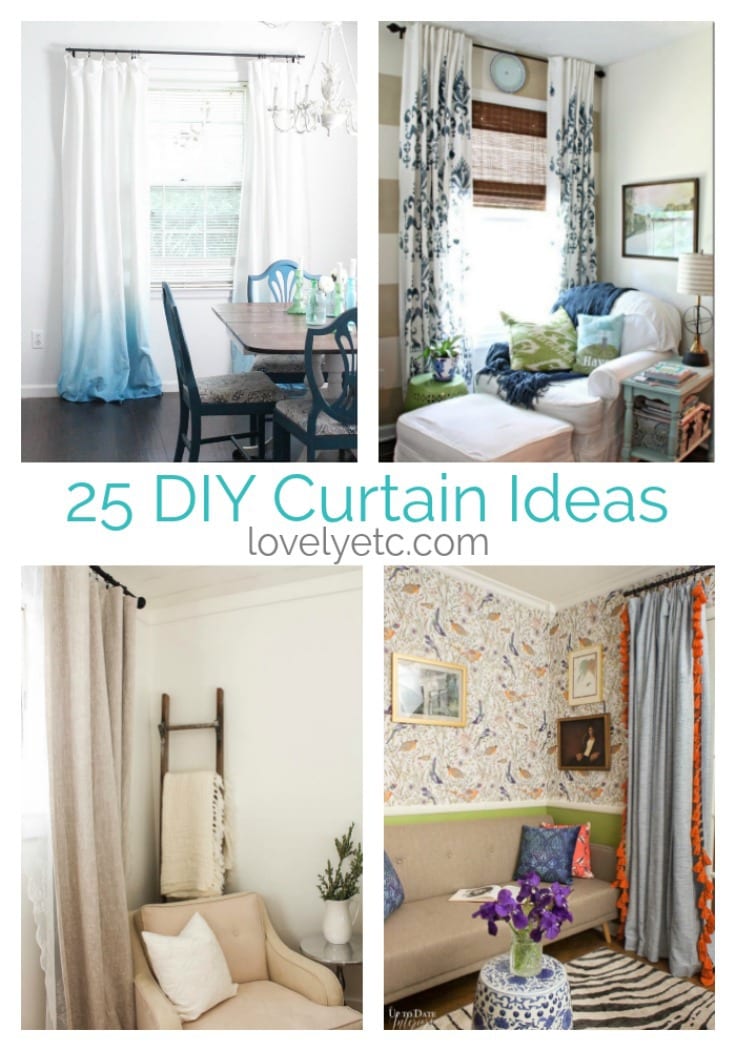 25 DIY Curtains pin collage with text overlay