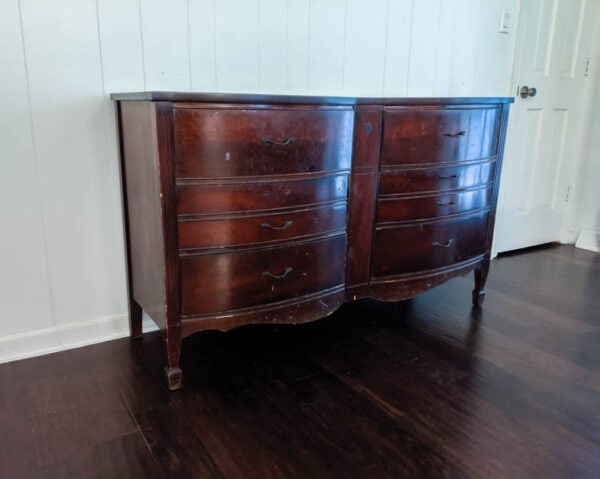 old cherry dresser before paint