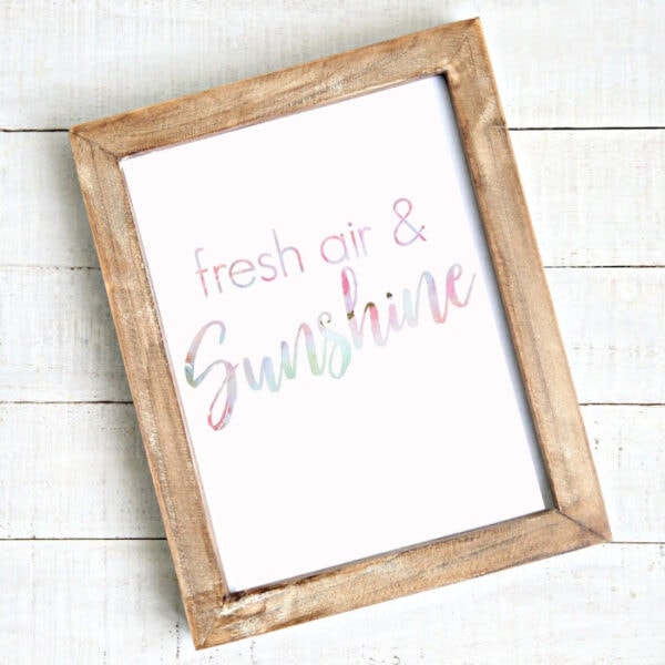 fresh air and sunshine free printable