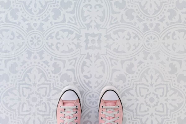 stenciled porch floor