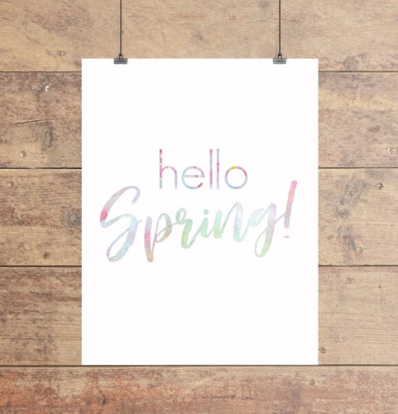 hello spring free printable 