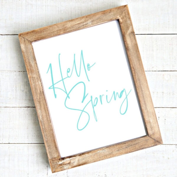 blue hello spring free printable