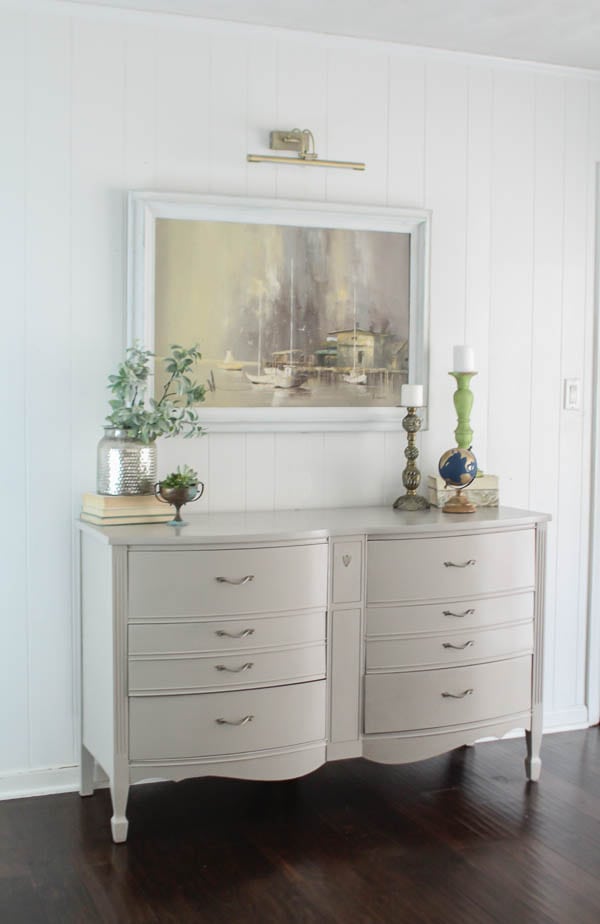 painted double bow dresser