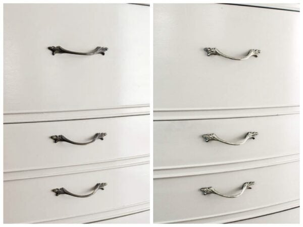 dresser with painted hardware
