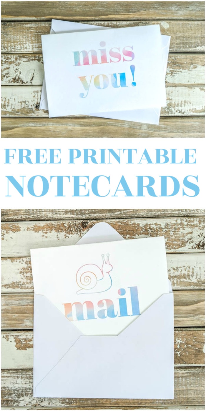 Free printable miss you and snail mail cards