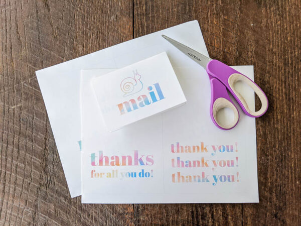 printable notecards and scissors for cutting them out