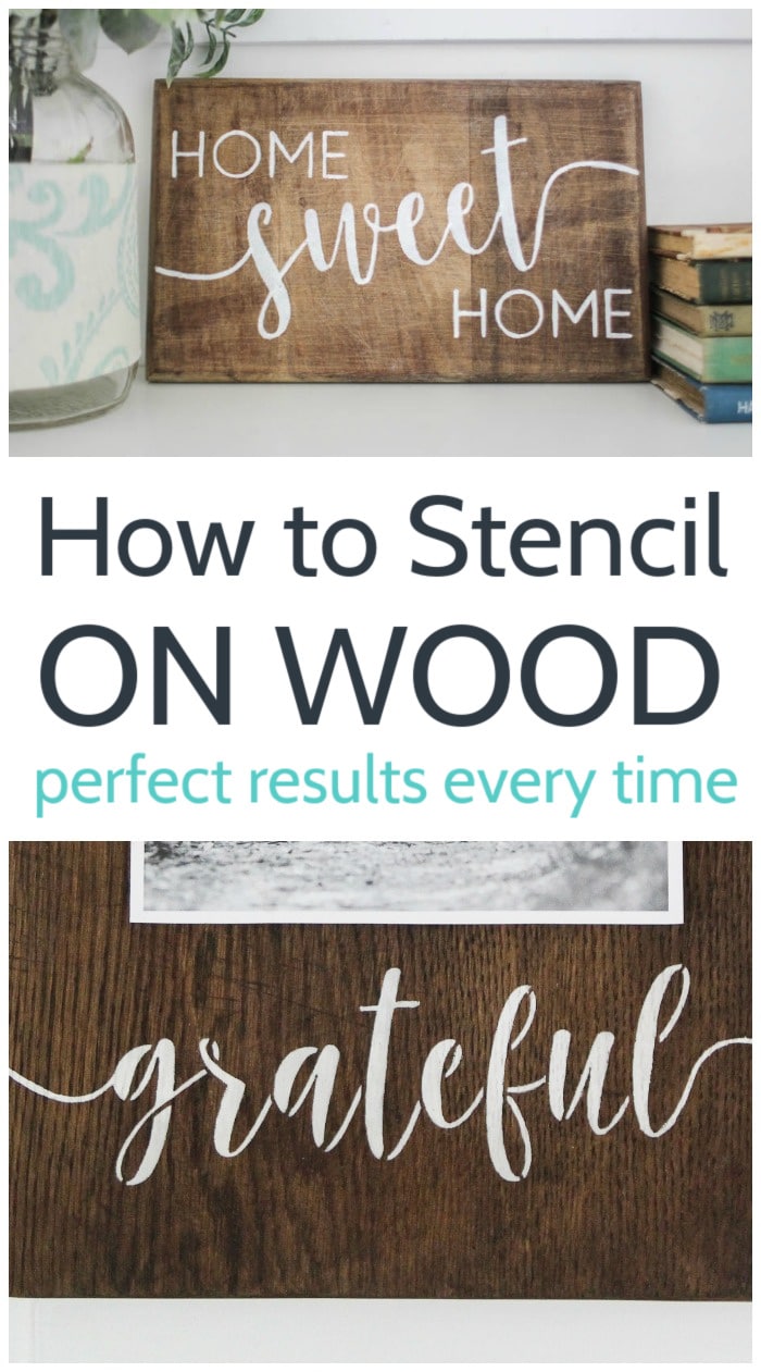 How to stencil on wood with perfect results every time pin collage