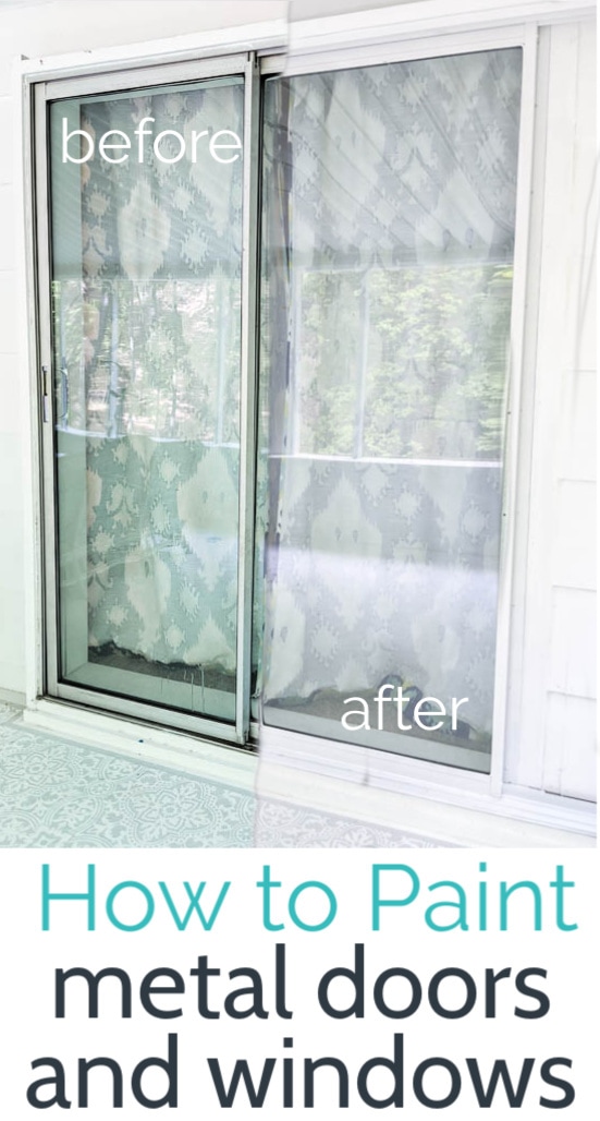 sliding glass doors before and after white paint