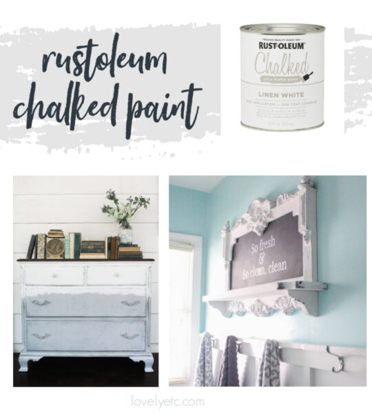 can of rustoleum chalked paint plus a dresser and frame painted with chalked paint