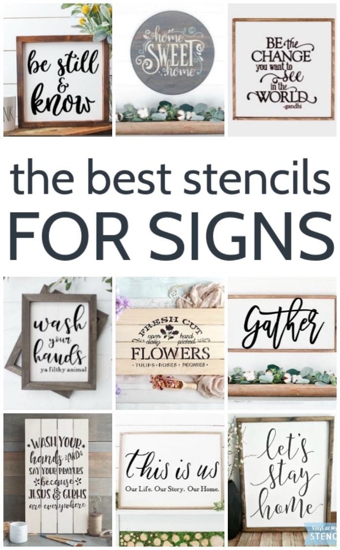 9 different stencils for making diy wood signs