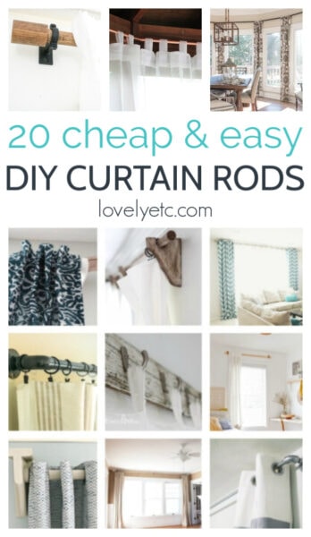 20 cheap and easy diy curtain rods collage