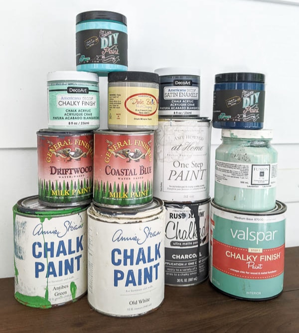 Stack of 11 different furniture paints