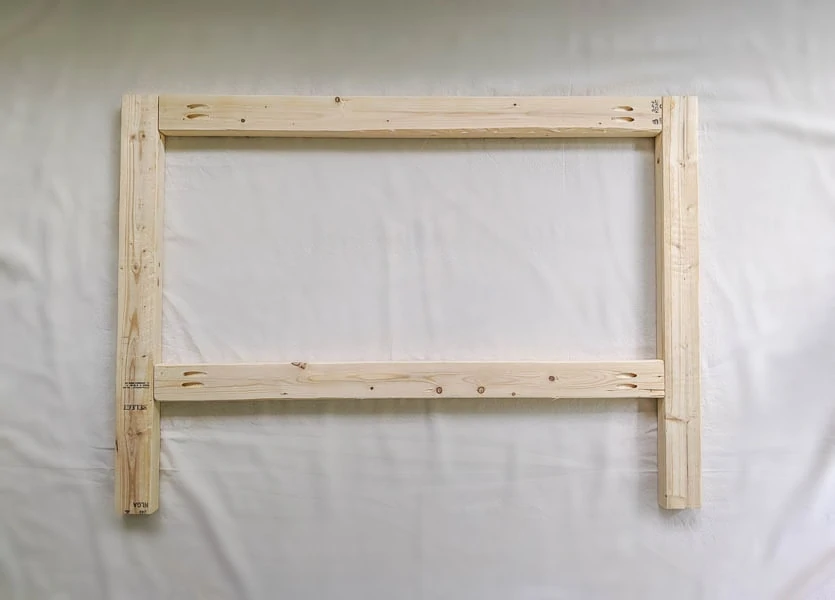 photo of side frame of diy daybed