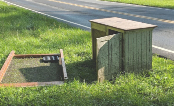 old cabinet found on side of road