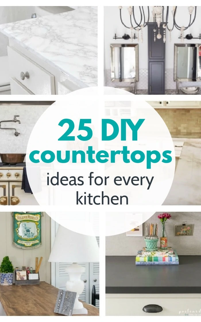 collage of diy kitchen countertop ideas