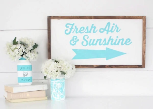 fresh air and sunshine wood sign