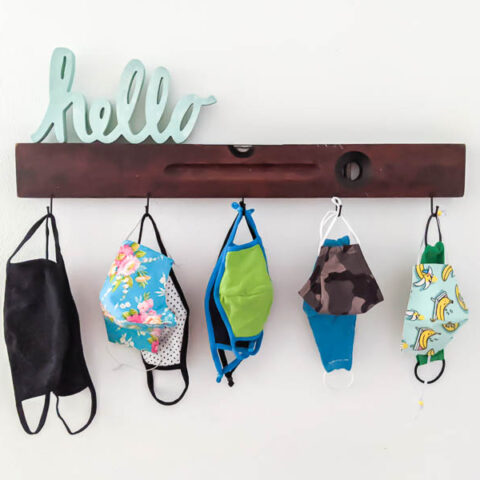 face mask organizer diy wall hooks