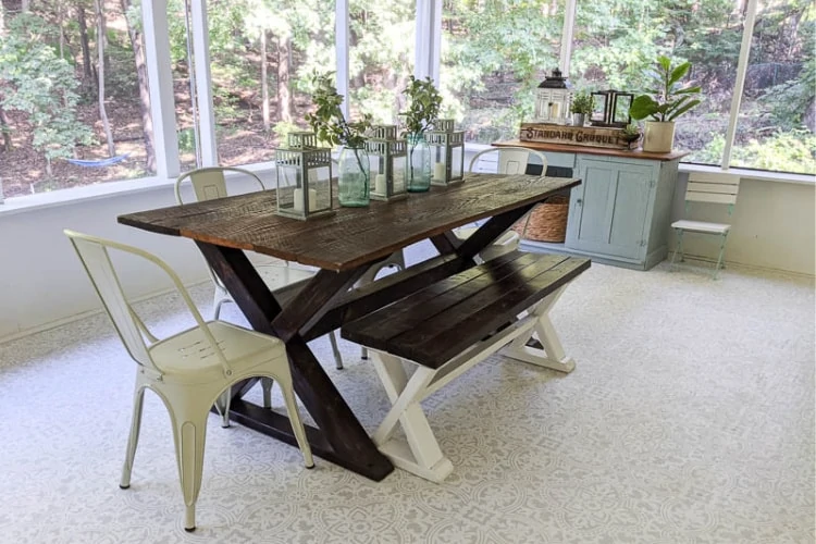 Inexpensive Screened-In Porch Makeover Reveal