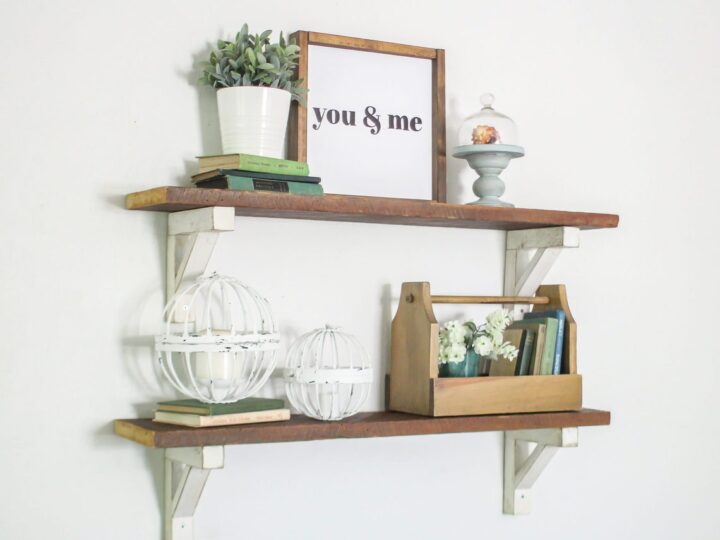 Easy Diy Shelf Brackets, Wood And White Shelves