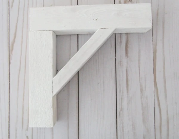 diy wood shelf brackets painted white