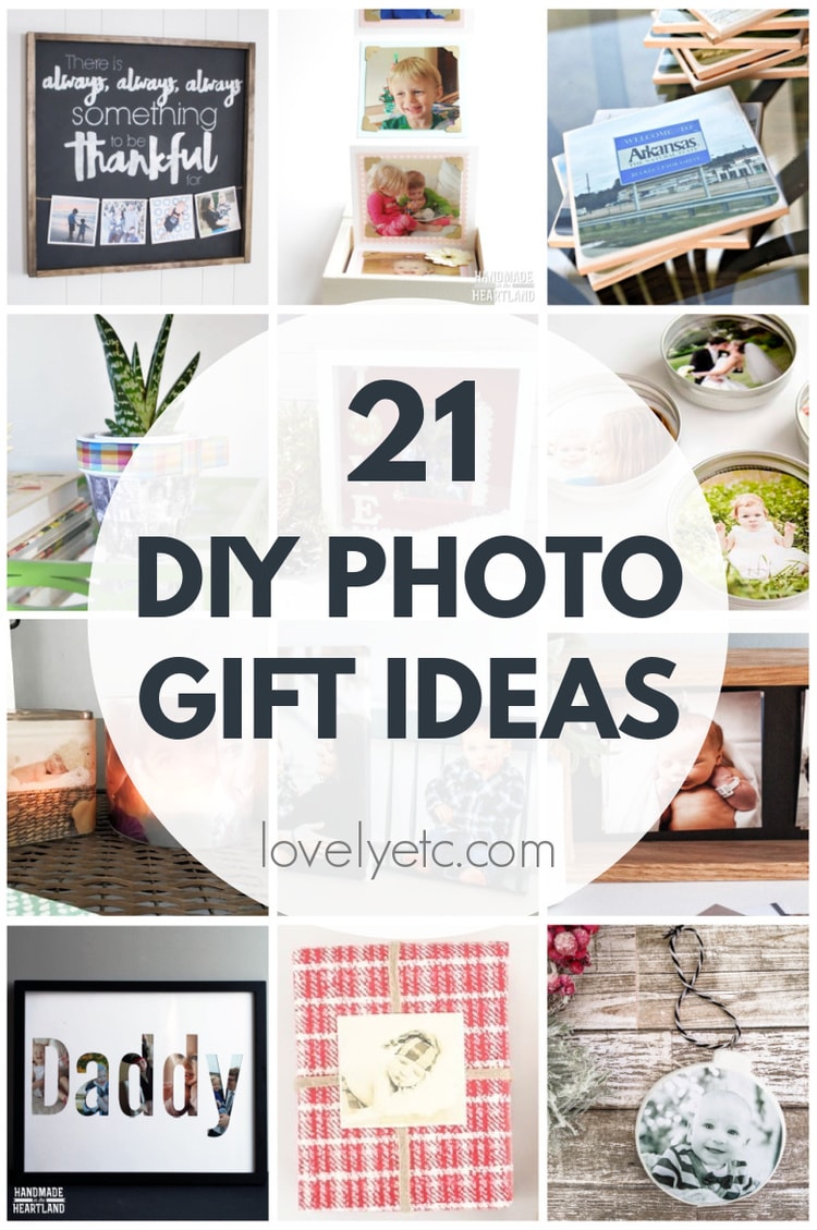 collage of different diy photo gift ideas