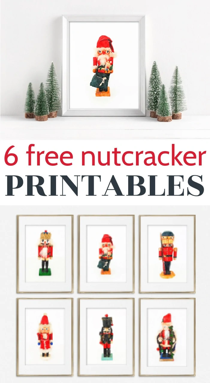 6 free nutcracker printables in frames