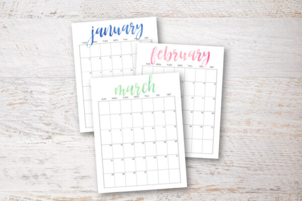 Simple and Pretty Free Printable 2025 Calendars