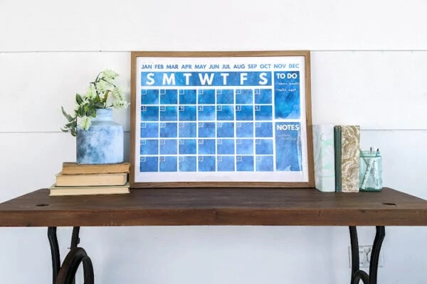 How to Make a Dry Erase Wall Calendar + Free Printable Calendars