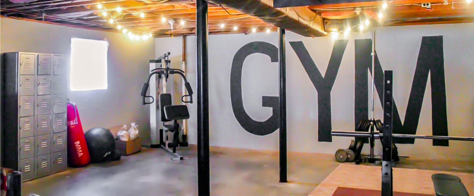 Creating a Home Gym in an Unfinished Basement on a 100 Budget Lovely