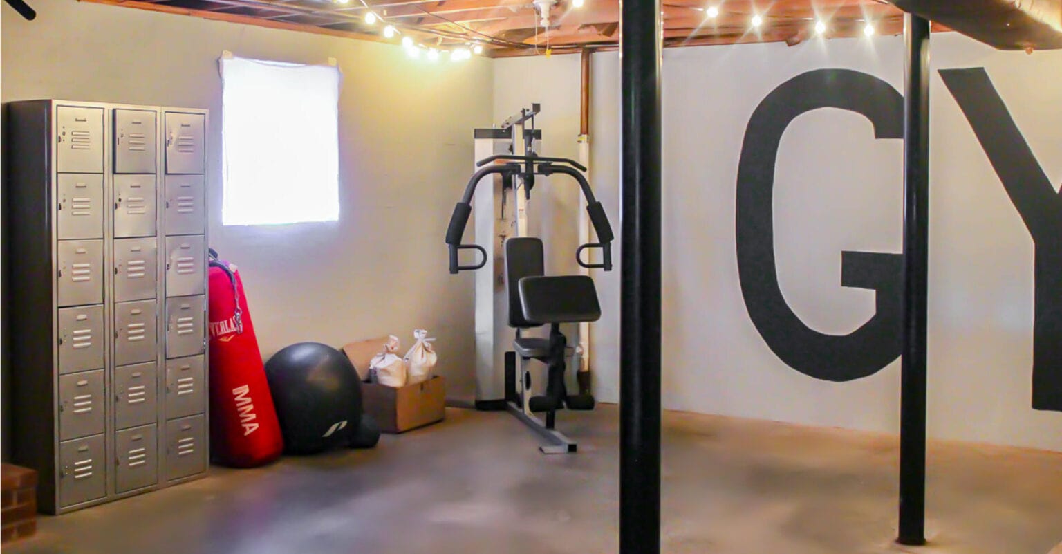 Creating a Home Gym in an Unfinished Basement on a 100 Budget Lovely