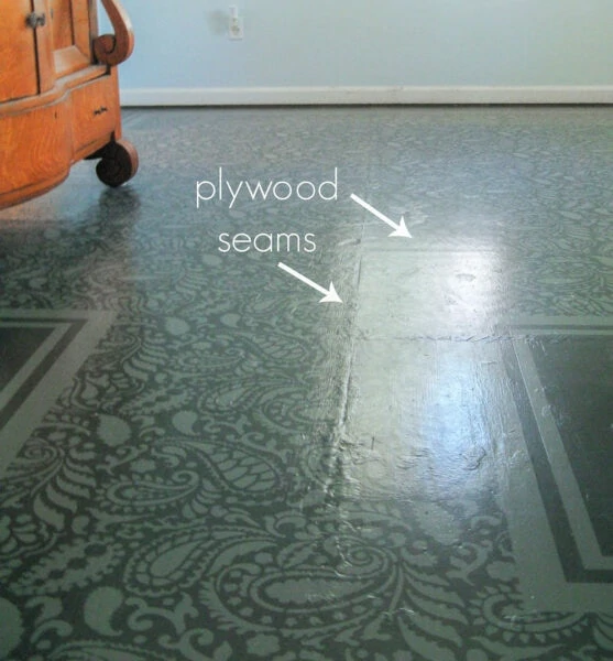 plywood seams in painted subfloor