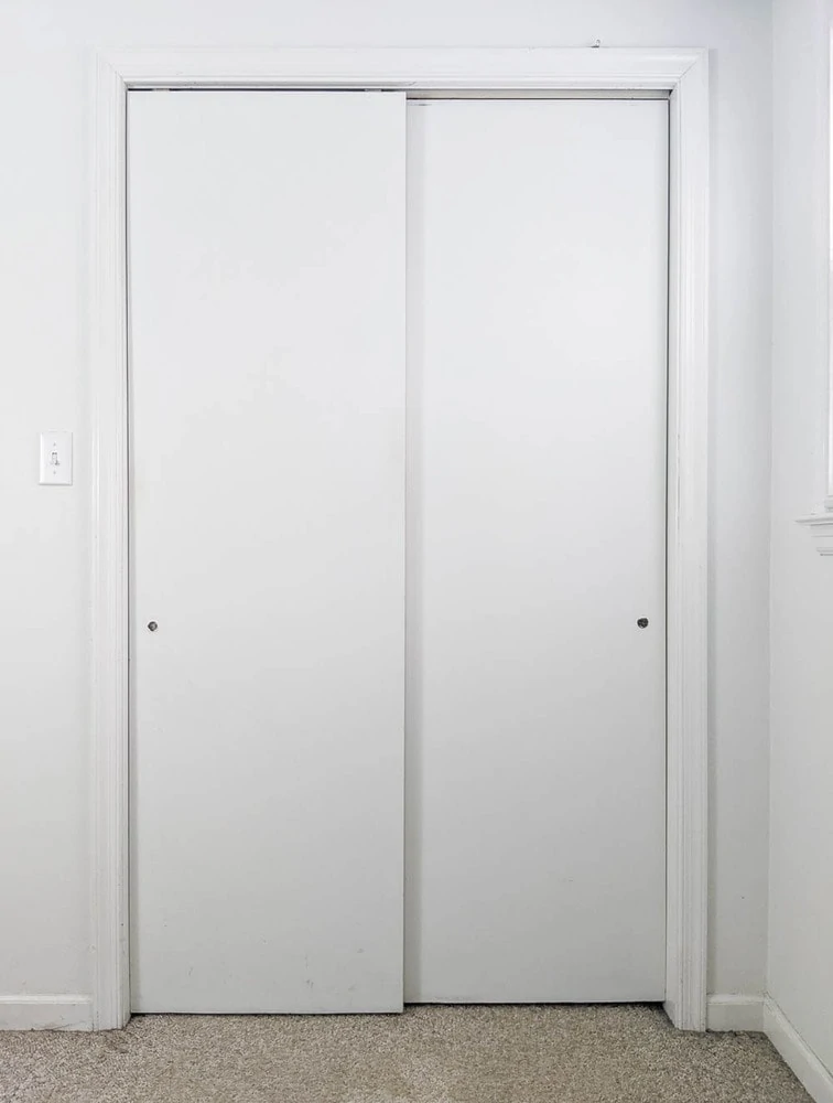 plain flat panel sliding closet doors.