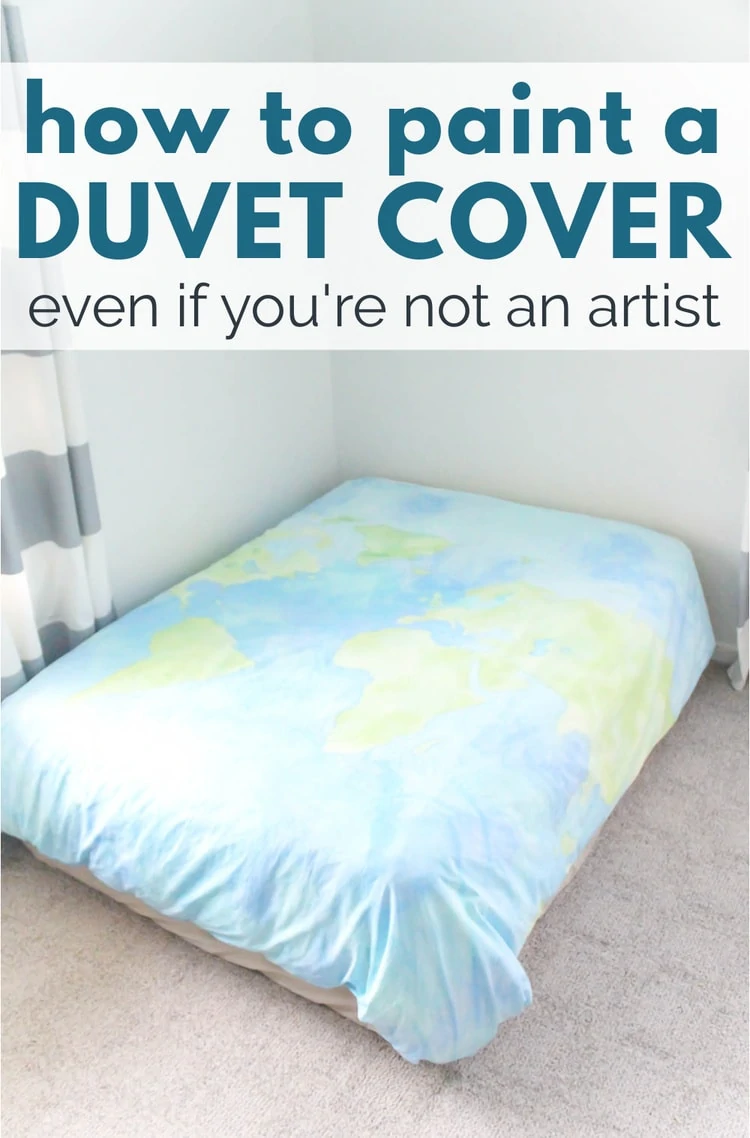 diy watercolor world map duvet cover.